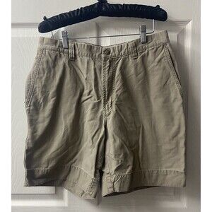 Columbia Shorts Mens 32 Tan Canvas Hiking Slash Pockets Outdoors 7 inch inseam